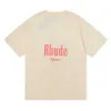 O9WMメンズTシャツ2023ニューファッションブランドRHUDE HIGH STREET LOS ANGELES半袖男性と女性ルースプルオーバートレンドボトムガイTE TE