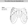벨트 펑크 금속 체인 액세서리 여성 벨트 중공 브라 푸 가죽 고스 이국 의상 축제 클럽 댄스 레이브 가터 벨트