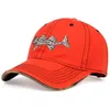 Berretto da baseball con ricamo a lisca di pesce Moda Unisex Wild Snapback Cappelli regolabili per camion Cotone casual