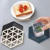 Rectangle Heat Resistant Silicone Mat Drink Cup Coasters Non-slip Pot Holder Table Placemat Kitchen Coaster Pad LX4815