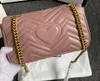 MODA Marmont KADIN lüks tasarımcı çantaları 446.744 gerçek deri Çanta zinciri Kozmetik messenger Alışveriş omuz çantası Tote bayan cüzdanı