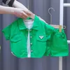아동 의류 세트 여름 아기 옷 소년 소녀 편지 짧은 소매 옷깃 셔츠 반바지 간단한 캐주얼 두 조각 양복
