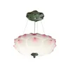 Hängslampor Creative Chinese Lotus Flower Lights Living Room Dining Teahus harts deco lampkonst hängande belysning