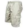 Summer Cotton Cargo Shorts Mens Loose Work Casual Outdoor Short Pants Multi Pocket Byxor 220611