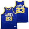 1981 REMIX High School Basketball 23 Laney Jersey Мужская форма Хип-хоп Вышивка и шитье Дышащий цвет команды Синий Белый Желтый Чистый хлопок Хип-хоп