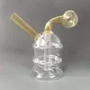 Bongi z palnikiem oleju szklanego z dużymi rozmiarami miski oleju hakaowego grube unikalne mini zlewki Bong Ribs olejne rurki palenia