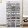 PP Clear Multicolor Shoe Boxes Foldable Storage Transparent Organizer Stackable Display Superimposed Combination Dustproof Shoes Containers Cabinet