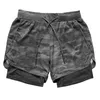 2022 Camo Running Shorts Hommes Double-pont Séchage rapide GYM Sport Shorts Fitness Jogging Shorts d'entraînement Hommes Sports Pantalons courts Y220420