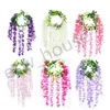 1,8 m Sztuczna Wisteria Kwiaty 7 Kolory Ściana Wiszące DIY Rattan Centerpiece Xmas Party Wedding Decoration Tło