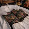 Bustiers Corsets corpete floral vintage para usar lingeriebustiers de blusa feminina e amarrada sexy busta