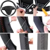 Steering Wheel Covers Customized Original DIY Car Cover For Veloster 2011-2022 Fiber Leather Hand Sewing BraidSteering CoversSteering