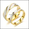Pierścienie Pierścienie Biżuteria 4-6 mm stal nierdzewna Grawerowanie nazwy Grawerowanie Złota Wave Wzorka Pierścień Obietnica Ślubna dla kobiet mężczyzn zaręczynowy dostawa