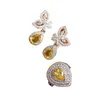 2022 Ny trendig gul guldfärg brud Dubai smycken set örhängen för kvinnor kvinnlig bröllop julfest gåva J67065578910