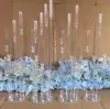6PCS Centrum dekoracji ślubnej Candelabra Clear Candle Holder Acryl Candlesticks na Wesela imprezę imprezową