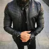 남성용 코트 청소년 사이드 솔기 포켓 캐주얼 가죽 코트 블랙 패션 남자 재킷 1245854
