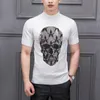 Men's T-Shirts Custom Skull Drill Men's Sweater Short-Sleeved Slim Cashmere Knitted T-Shirt TrendMen's