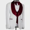 2022 최신 패턴 남성은 그린 벨벳 목가락 옷판 웨딩 턱시도 Tuxedo Terno Masculino Prom Groom 3 PCS Slim Fit Blazer (재킷 +조끼 +바지)