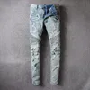 Дизайнерские джинсы плюс размер для мужчин брюки джинсовая жара серого мужчина дистресс хип -хоп высокий качествен