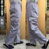 Pantalons pour hommes Style japonais pour hommes Résistant à l'usure Entraînement Orange Coton Salopette Hommes Casual Lâche Hiphop Pocket Cargo pour MenMen's