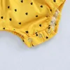 Summer Infant Baby Girl Gumpsuit Heart Print Off ombro Spaghetti Strap Romper Rouca G220521