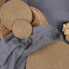 Napperons en Jute résistants à la chaleur, napperons ronds de 12 pouces, tapis de Table tressés en Jute naturel, napperons épais de ferme, dessous de plat