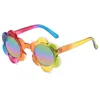 Kindersonnenbrille, schöne Sonnenblumen, bunte Sonnenbrille, Designer-Rundrahmen, Mädchen, mattiert, Reisebrille, Sonnenschutz, modische Brillen, Brillen