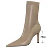 BIGTREE Pu Leather Ankle Sexy Highheel Autunno Inverno Scarpe Stivaletti Plus Size 43 Donna Tacchi 220810