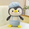 Jouet en peluche pingouin créatif à sangle, mignon dessin animé peintre pingouin poupée fille oreiller