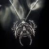 Pendant Necklaces Gothic Moth Necklace Deaths Head Hawk Insect Witch Charm Chain Women Men Party JewelryPendant