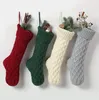 Personalisierte, hochwertig gestrickte Weihnachtsstrümpfe, Geschenktüten, Strickdekorationen, Weihnachtssocken, große dekorative Socken C0602G092433805