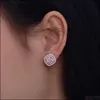 Stud Earrings Jewelry Designer Earring Women S925 Sterling Sier Fashion Woman Ear Ring Womens Yellow Pink Diamond Eari Dhtfv