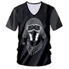 Модная мужская футболка с v-образным вырезом, забавная футболка с 3D собакой, уличная мужская футболка, спортивный костюм большого размера с принтом всего тела 220623