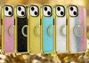 PC Galvaniseren Flash Powder Cases voor iPhone 13 13Pro 13Promax iPhone12 12Pro Diamond Phoneholder Ring Beugel met Oppassen
