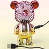 USB Oplaadbare Mini Handheld Fan Electroplating Bear Outdoor Creative Desktop Mute Opladen Draagbare Three-Speed ​​Wind met doos