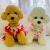 Dog Apparel Pet Strawberry Cake Dress For Girls Cat Sweet Gauze Princess Lace Clothes Summer Bow Skirt Puppy KittenDog