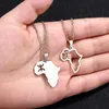 Hänge halsband mode afrika karta berbers för kvinnor män rostfritt stål metall guld färg /silver kartor smycken gåvor heal22