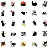 50 Pcs/Lot dessin animé créatif mignon chat noir autocollants Bombay chat Graffiti autocollant pour bricolage bagages ordinateur portable vélo décalcomanies