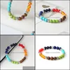 Perles Brins Bracelets Bijoux Mti-Color 7 Chakra Guérison Nce Perles Bracelet Yoga Vie Énergie Pierre Naturelle Femmes Hommes Casual Drop Deliver