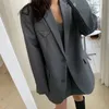 RZIV Spring and autumn high quality stylish womens solid color oversize big loose blazer coat 220801