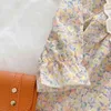 Robe à fleurs pour filles 2021 printemps et automne nouveau bébé coréen à manches longues princesse jupe robe pour enfants G220428