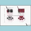 Christmas Decorations Festive Party Supplies Home Garden Creative Blanks Plaid Decor Cuff Gift Holder Dogs Paw Shape Socks Plush Stocking