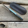 Damas - Plum mini couteau de poche Keychain pliant couteau en acier + Poignée de couleurs plaquée en titane survivant Cadeaux d'outil EDC en plein air