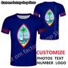 GUAM t-shirt bricolage gratuit sur mesure nom numéro gomme t-shirt nation drapeau gu pays collège imprimer mot texte p o rouge vêtements 220616