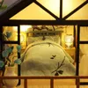 Casa de muñecas grande Diy, Kit de construcción en miniatura, modelo de casa de madera de estilo japonés con luz, muebles para casa de muñecas, juguetes para niños, regalos para adultos