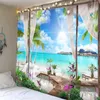 Tapestry 3d raam landschap muur tapijt hippie kokosnoot strandgolf voor slaapkamer homo