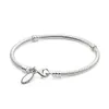 100% REAL 925 Sterling Silver Armband smycken Snake Chain Armband för kvinnor Argent S925 Bangles Fit Pandora Charms Pärlor DIY 590700HV