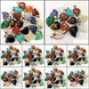 Artes e artesanato 19x15x5mm Cristal natural quartzo Tigers Eye Stone Charms Peach Heart Pingente para Brincos DIY Colar Sports2010 DHFO6