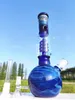 2022 Nuovo rilascio blu 28 cm 11 pollici bong di vetro filtro tubo piattaforme petrolifere tubo dell'acqua Bong narghilè tabacco fumo gorgogliatore tubi di fumo Bong bottiglie Dab Rig