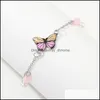 Braccialetti con ciondoli Gioielli Catena a maglie Creativa Moda semplice Dolce epossidico Farfalla Bracciale con pendente da donna Prom Regalo di San Valentino all'ingrosso