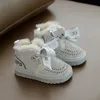 Stivali 2022 Inverno Del Bambino Delle Ragazze Del Rhinestone Della Principessa Caldo Peluche Del Bambino Scarpe di Cotone Antiscivolo Moda Lana Infantile Stivali Da Neve